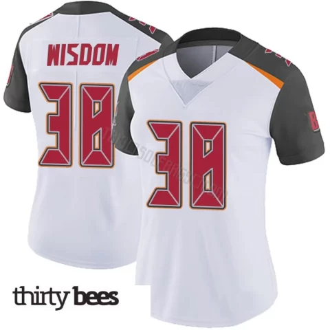 Rashad Wisdom ＃38 Tampa Bay Buccaneers Women's Limited White Vapor Untouchable Jersey