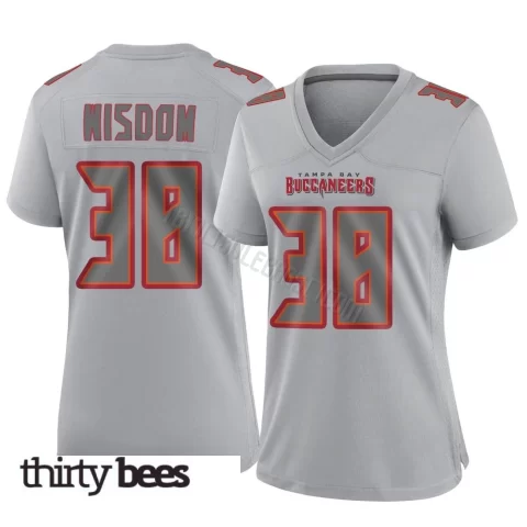 Rashad Wisdom ＃38 Tampa Bay Buccaneers Women's Game Gray Atmosphere Fashion Jersey