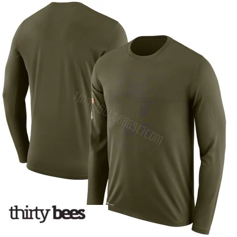 Tampa Bay Buccaneers Men's Legend Olive 2018 Salute to Service Sideline Performance Long Sleeve T-Shirt