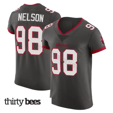 Anthony Nelson ＃98 Tampa Bay Buccaneers Men's Elite Pewter Alternate Vapor Jersey