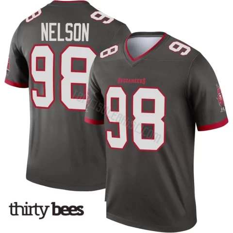 Anthony Nelson ＃98 Tampa Bay Buccaneers Men's Legend Pewter Alternate Jersey