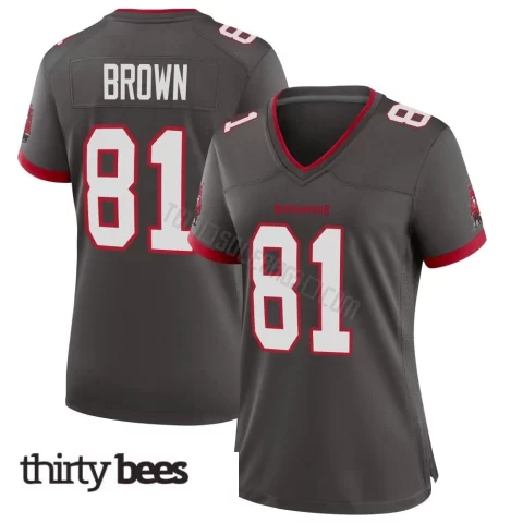 Antonio Brown ＃81 Tampa Bay Buccaneers Women's Game Pewter Alternate Jersey