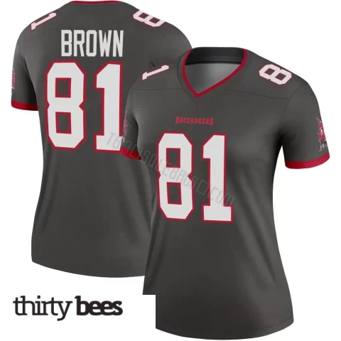 Antonio Brown ＃81 Tampa Bay Buccaneers Women's Legend Pewter Alternate Jersey
