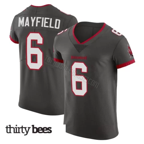 Baker Mayfield ＃6 Tampa Bay Buccaneers Men's Elite Pewter Alternate Vapor Jersey