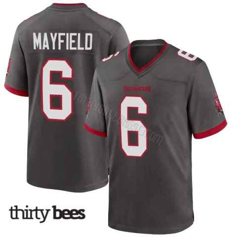 Baker Mayfield ＃6 Tampa Bay Buccaneers Men's Game Pewter Alternate Jersey