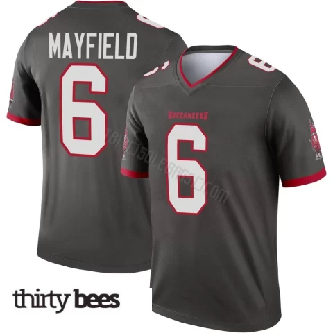 Baker Mayfield ＃6 Tampa Bay Buccaneers Youth Legend Pewter Alternate Jersey