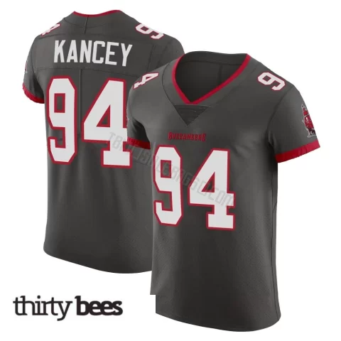 Calijah Kancey ＃94 Tampa Bay Buccaneers Men's Elite Pewter Alternate Vapor Jersey