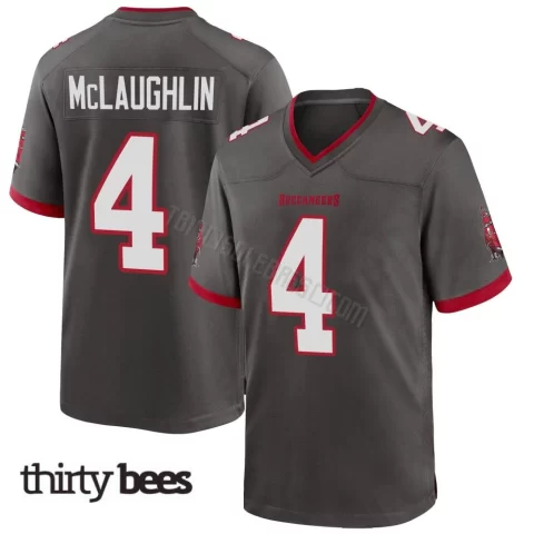 Chase McLaughlin ＃4 Tampa Bay Buccaneers Men's Game Pewter Alternate Jersey