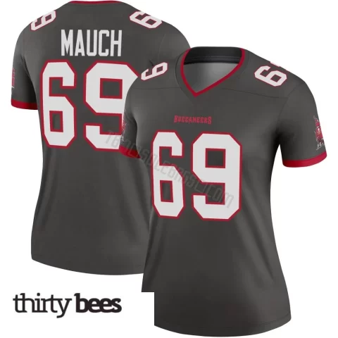 Cody Mauch ＃69 Tampa Bay Buccaneers Women's Legend Pewter Alternate Jersey