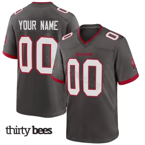 Custom ＃00 Tampa Bay Buccaneers Youth Game Pewter Alternate Jersey