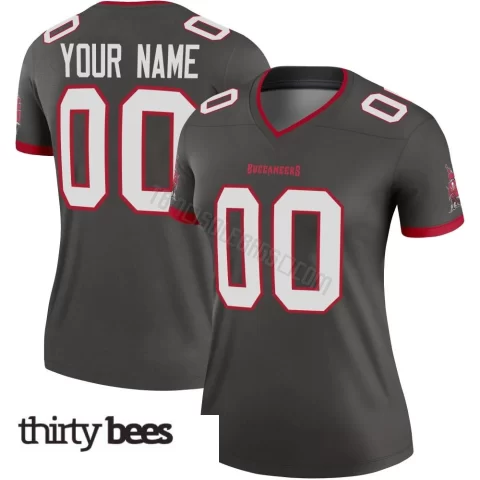 Custom ＃00 Tampa Bay Buccaneers Women's Legend Pewter Alternate Jersey