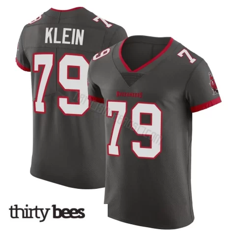 Elijah Klein ＃79 Tampa Bay Buccaneers Men's Elite Pewter Alternate Vapor Jersey