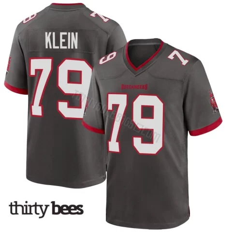 Elijah Klein ＃79 Tampa Bay Buccaneers Youth Game Pewter Alternate Jersey