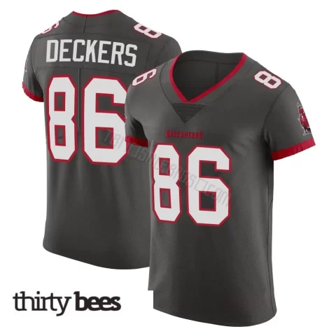 Evan Deckers ＃86 Tampa Bay Buccaneers Men's Elite Pewter Alternate Vapor Jersey