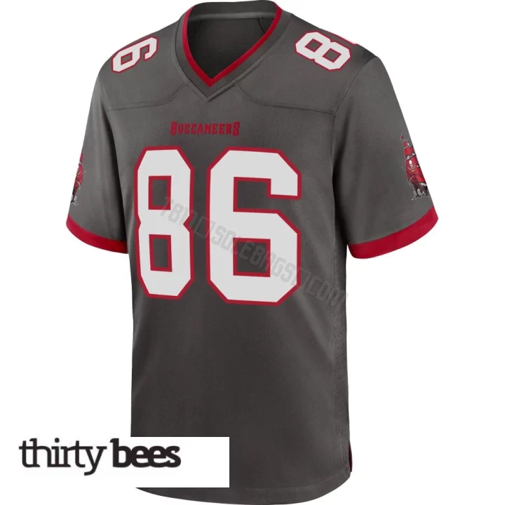 Evan Deckers ＃86 Tampa Bay Buccaneers Men's Game Pewter Alternate Jersey