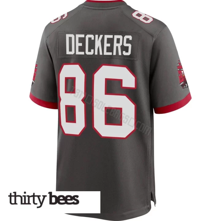 Evan Deckers ＃86 Tampa Bay Buccaneers Men's Game Pewter Alternate Jersey
