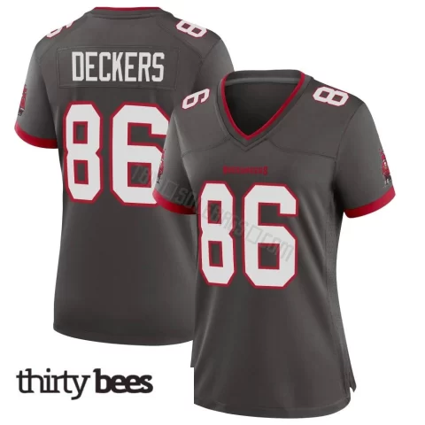 Evan Deckers ＃86 Tampa Bay Buccaneers Women's Game Pewter Alternate Jersey