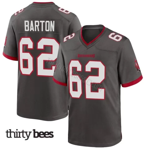 Graham Barton ＃62 Tampa Bay Buccaneers Men's Game Pewter Alternate Jersey