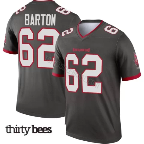Graham Barton ＃62 Tampa Bay Buccaneers Men's Legend Pewter Alternate Jersey