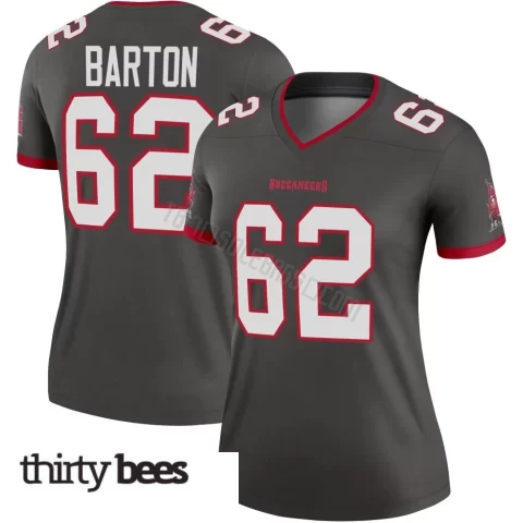 Graham Barton ＃62 Tampa Bay Buccaneers Women's Legend Pewter Alternate Jersey