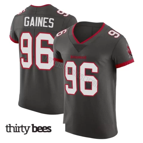 Greg Gaines ＃96 Tampa Bay Buccaneers Men's Elite Pewter Alternate Vapor Jersey