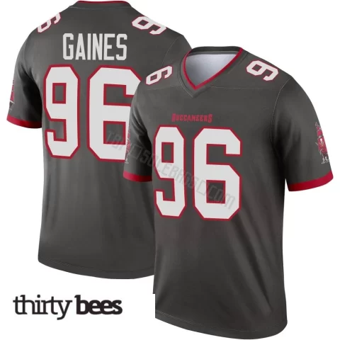 Greg Gaines ＃96 Tampa Bay Buccaneers Men's Legend Pewter Alternate Jersey