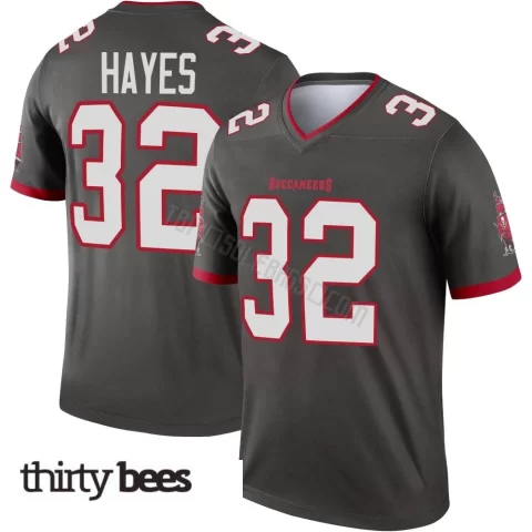 Josh Hayes ＃32 Tampa Bay Buccaneers Youth Legend Pewter Alternate Jersey