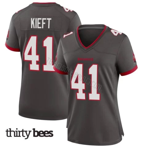 Ko Kieft ＃41 Tampa Bay Buccaneers Women's Game Pewter Alternate Jersey