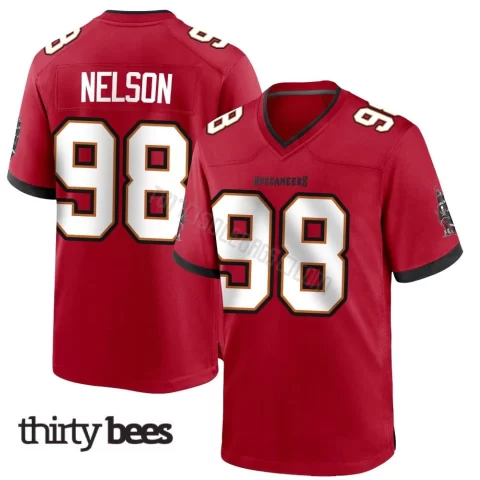 Anthony Nelson ＃98 Tampa Bay Buccaneers Youth Game Red Team Color Jersey