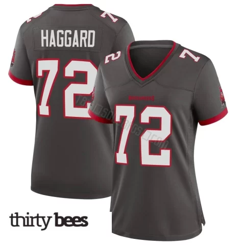 Luke Haggard ＃72 Tampa Bay Buccaneers Women's Game Pewter Alternate Jersey