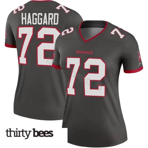 Luke Haggard ＃72 Tampa Bay Buccaneers Women's Legend Pewter Alternate Jersey
