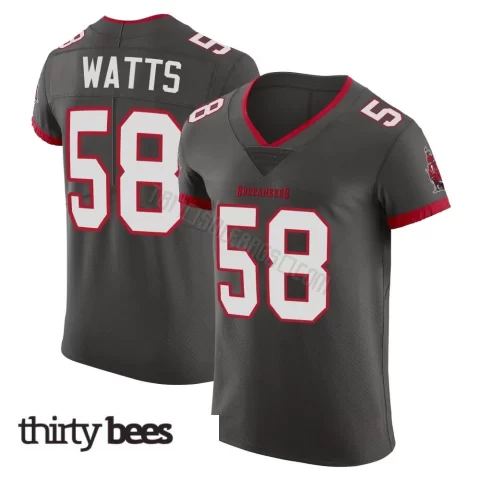 Markees Watts ＃58 Tampa Bay Buccaneers Men's Elite Pewter Alternate Vapor Jersey