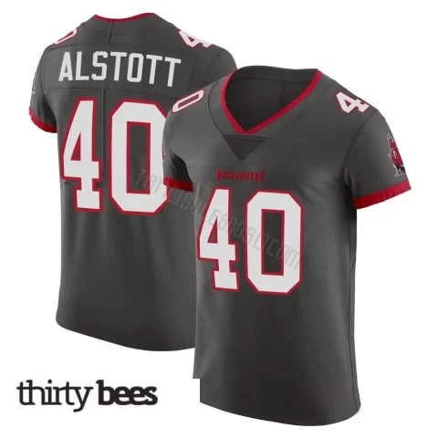 Mike Alstott ＃40 Tampa Bay Buccaneers Men's Elite Pewter Alternate Vapor Jersey