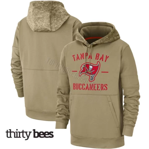 Tampa Bay Buccaneers Men's Tan 2019 Salute to Service Sideline Therma Pullover Hoodie