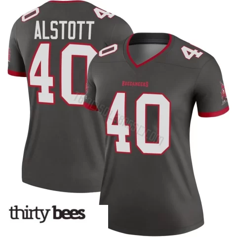 Mike Alstott ＃40 Tampa Bay Buccaneers Women's Legend Pewter Alternate Jersey