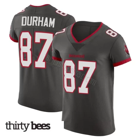 Payne Durham ＃87 Tampa Bay Buccaneers Men's Elite Pewter Alternate Vapor Jersey