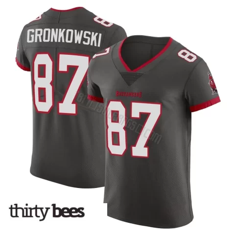 Rob Gronkowski ＃87 Tampa Bay Buccaneers Men's Elite Pewter Alternate Vapor Jersey