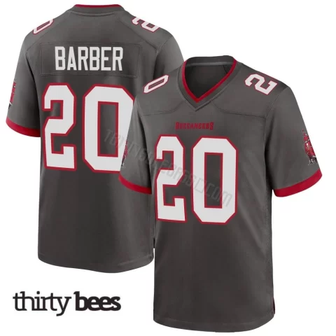 Ronde Barber ＃20 Tampa Bay Buccaneers Men's Game Pewter Alternate Jersey