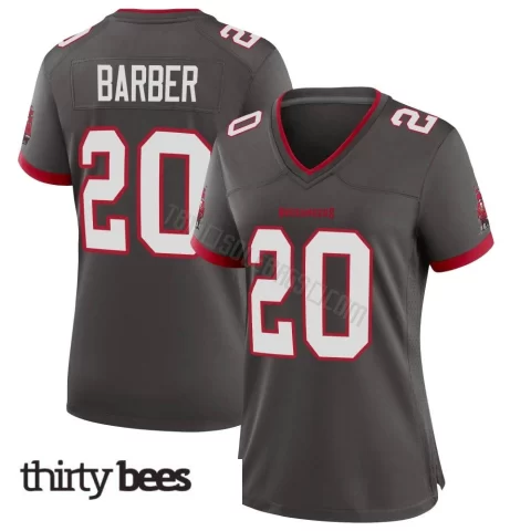 Ronde Barber ＃20 Tampa Bay Buccaneers Women's Game Pewter Alternate Jersey