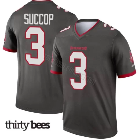 Ryan Succop ＃3 Tampa Bay Buccaneers Youth Legend Pewter Alternate Jersey