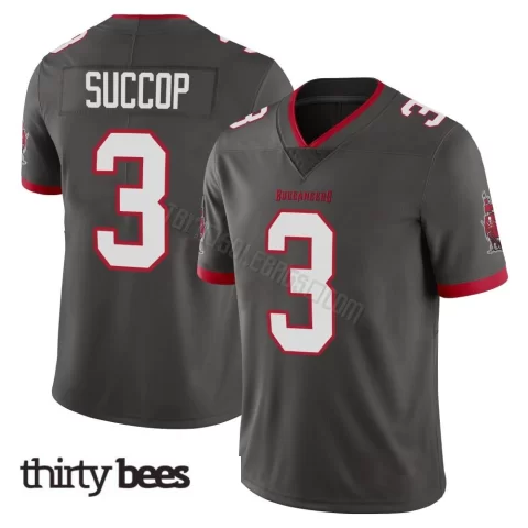 Ryan Succop ＃3 Tampa Bay Buccaneers Men's Limited Pewter Alternate Vapor Jersey