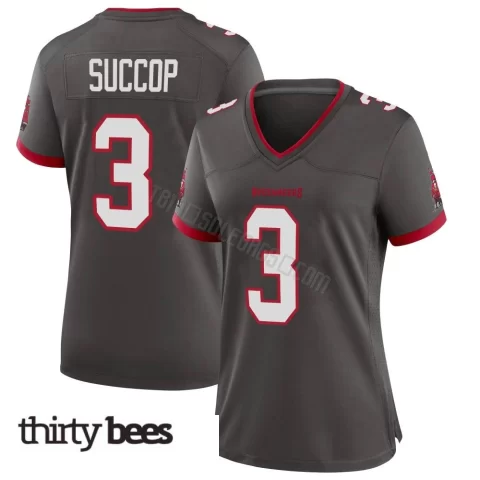 Ryan Succop ＃3 Tampa Bay Buccaneers Women's Game Pewter Alternate Jersey