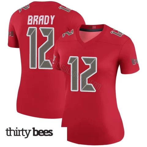 Tom Brady ＃12 Tampa Bay Buccaneers Women's Legend Red Color Rush Jersey