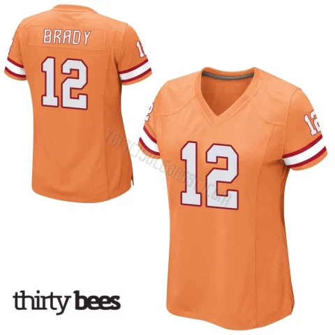 Tom Brady ＃12 Tampa Bay Buccaneers Women's Game Orange Alternate Jersey
