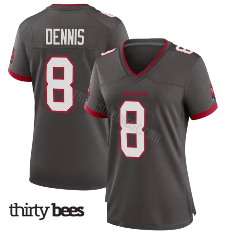 SirVocea Dennis ＃8 Tampa Bay Buccaneers Women's Game Pewter Alternate Jersey