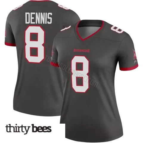 SirVocea Dennis ＃8 Tampa Bay Buccaneers Women's Legend Pewter Alternate Jersey