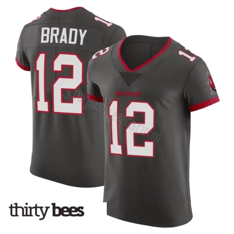 Tom Brady ＃12 Tampa Bay Buccaneers Men's Elite Pewter Alternate Vapor Jersey