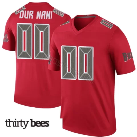 Custom ＃00 Tampa Bay Buccaneers Youth Legend Red Color Rush Jersey