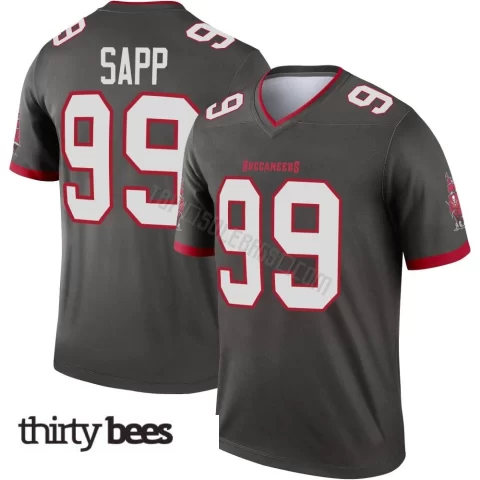 Warren Sapp ＃99 Tampa Bay Buccaneers Men's Legend Pewter Alternate Jersey