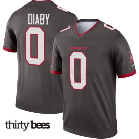 Yaya Diaby ＃0 Tampa Bay Buccaneers Youth Legend Pewter Alternate Jersey